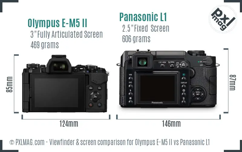 Olympus E-M5 II vs Panasonic L1 Screen and Viewfinder comparison