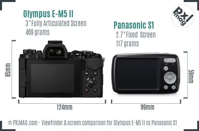 Olympus E-M5 II vs Panasonic S1 Screen and Viewfinder comparison