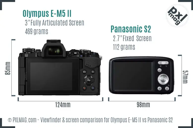 Olympus E-M5 II vs Panasonic S2 Screen and Viewfinder comparison