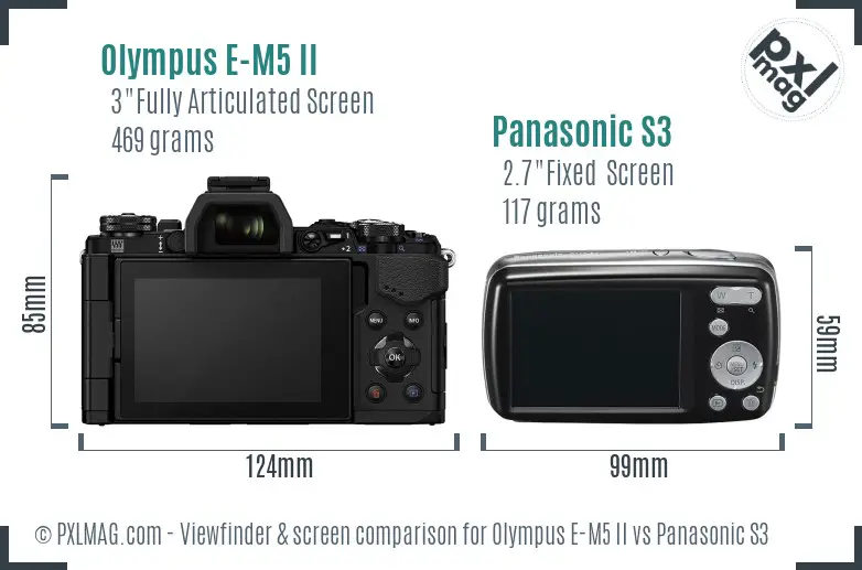 Olympus E-M5 II vs Panasonic S3 Screen and Viewfinder comparison