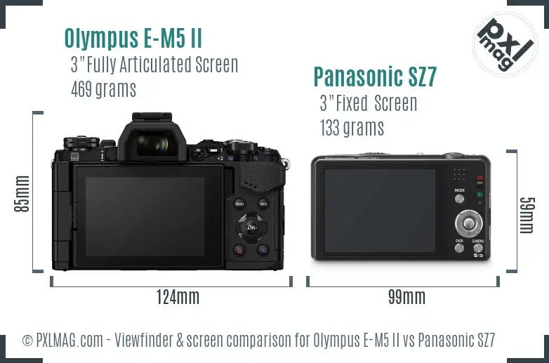 Olympus E-M5 II vs Panasonic SZ7 Screen and Viewfinder comparison