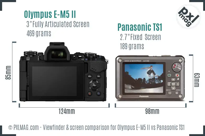 Olympus E-M5 II vs Panasonic TS1 Screen and Viewfinder comparison