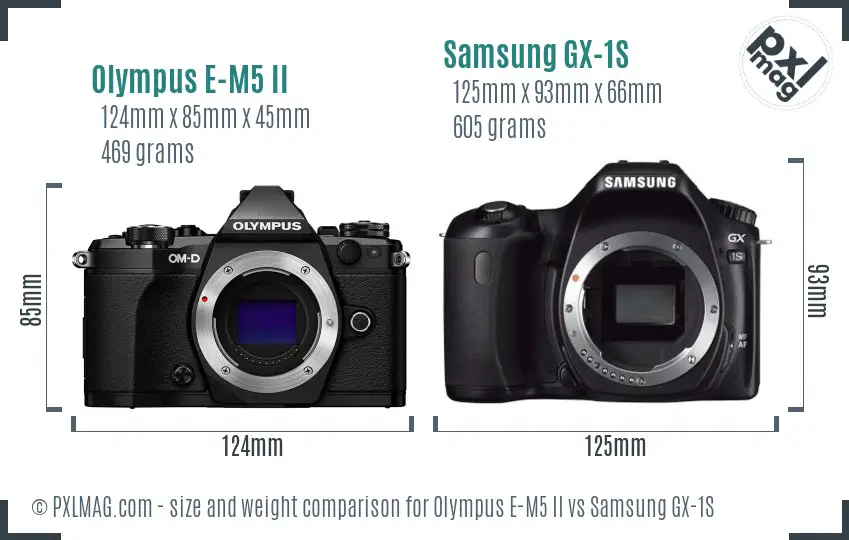 Olympus E-M5 II vs Samsung GX-1S size comparison