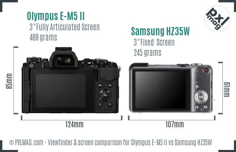 Olympus E-M5 II vs Samsung HZ35W Screen and Viewfinder comparison Olympus E-M5 II vs Samsung HZ35W Screen and Viewfinder comparison