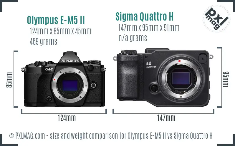 Olympus E-M5 II vs Sigma Quattro H size comparison