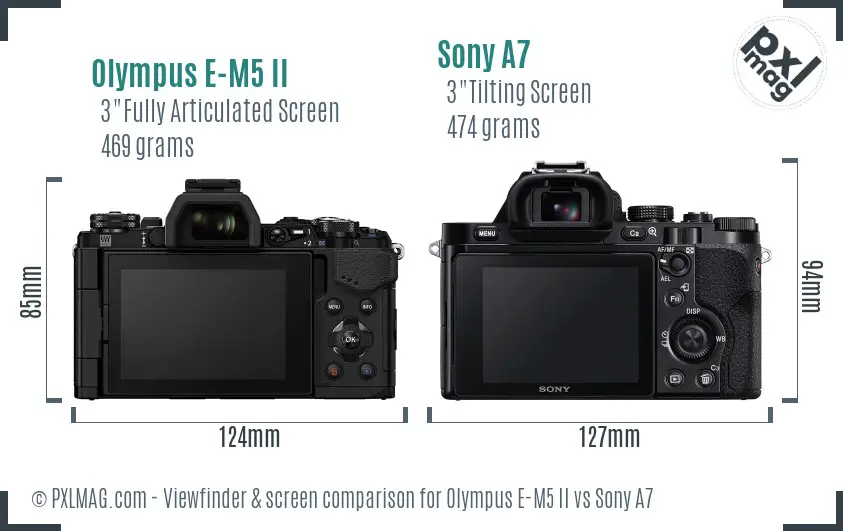 Olympus E-M5 II vs Sony A7 Screen and Viewfinder comparison