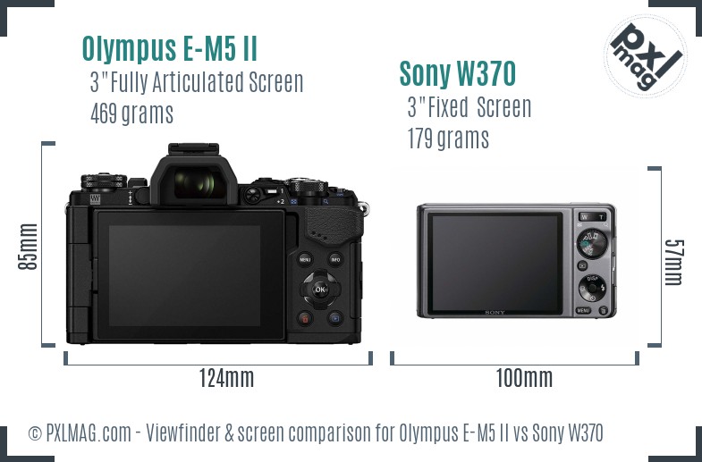Olympus E-M5 II vs Sony W370 Screen and Viewfinder comparison