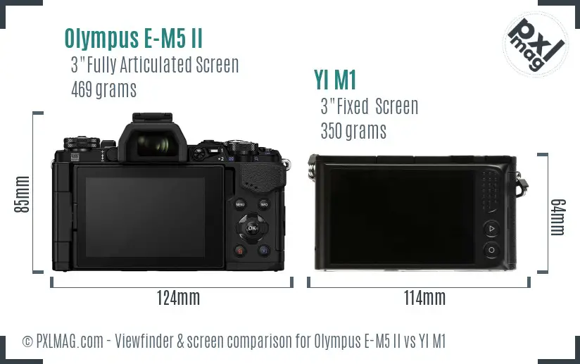 Olympus E-M5 II vs YI M1 Screen and Viewfinder comparison Olympus E-M5 II vs YI M1 Screen and Viewfinder comparison