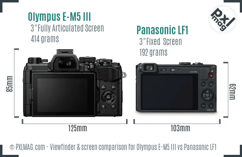 Olympus E-M5 III vs Panasonic LF1 Screen and Viewfinder comparison