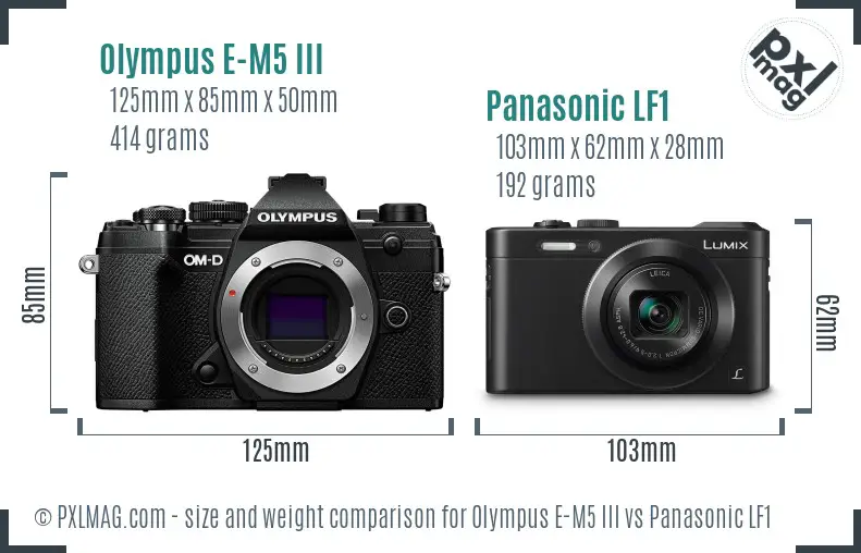 Olympus E-M5 III vs Panasonic LF1 size comparison