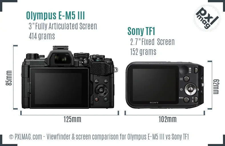 Olympus E-M5 III vs Sony TF1 Screen and Viewfinder comparison