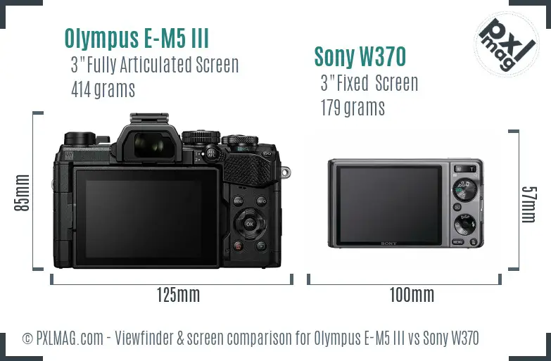 Olympus E-M5 III vs Sony W370 Screen and Viewfinder comparison Olympus E-M5 III vs Sony W370 Screen and Viewfinder comparison