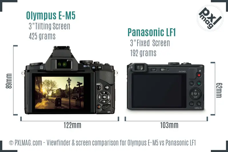 Olympus E-M5 vs Panasonic LF1 Screen and Viewfinder comparison