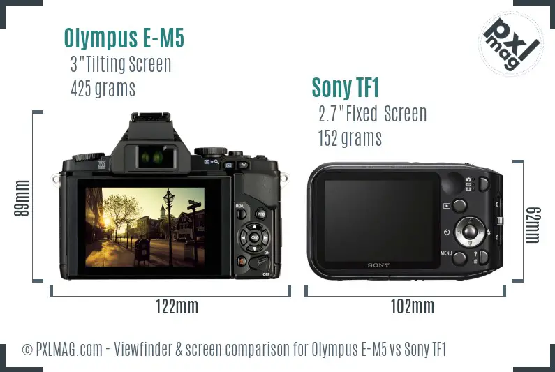 Olympus E-M5 vs Sony TF1 Screen and Viewfinder comparison Olympus E-M5 vs Sony TF1 Screen and Viewfinder comparison