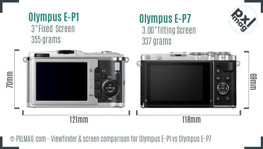 Olympus E-P1 vs Olympus E-P7 Screen and Viewfinder comparison