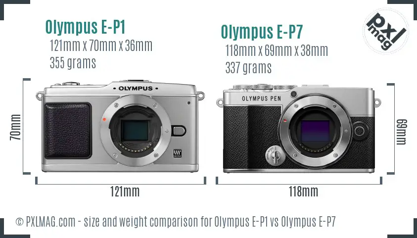 Olympus E-P1 vs Olympus E-P7 size comparison