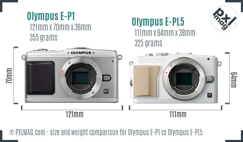 Olympus E-P1 vs Olympus E-PL5 size comparison