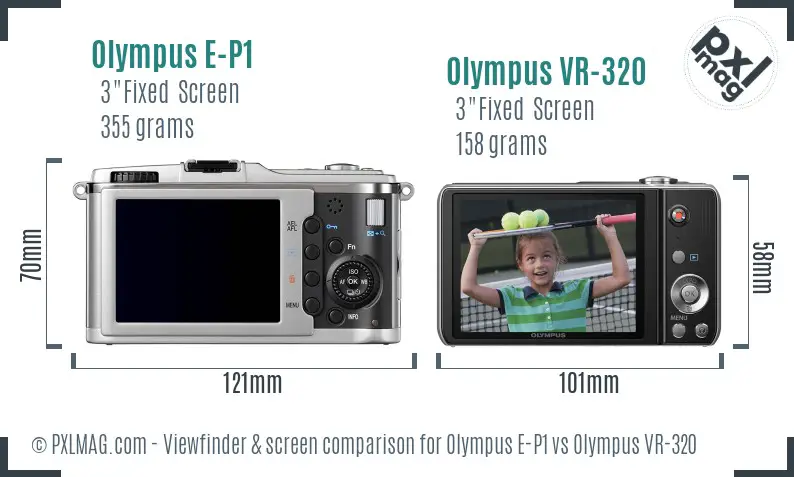Olympus E-P1 vs Olympus VR-320 Screen and Viewfinder comparison