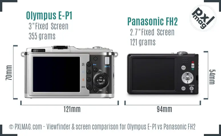 Olympus E-P1 vs Panasonic FH2 Screen and Viewfinder comparison