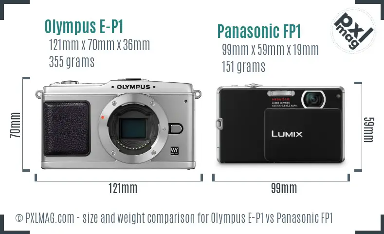 Olympus E-P1 vs Panasonic FP1 size comparison