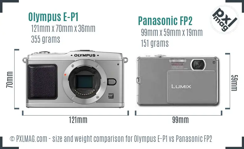 Olympus E-P1 vs Panasonic FP2 size comparison