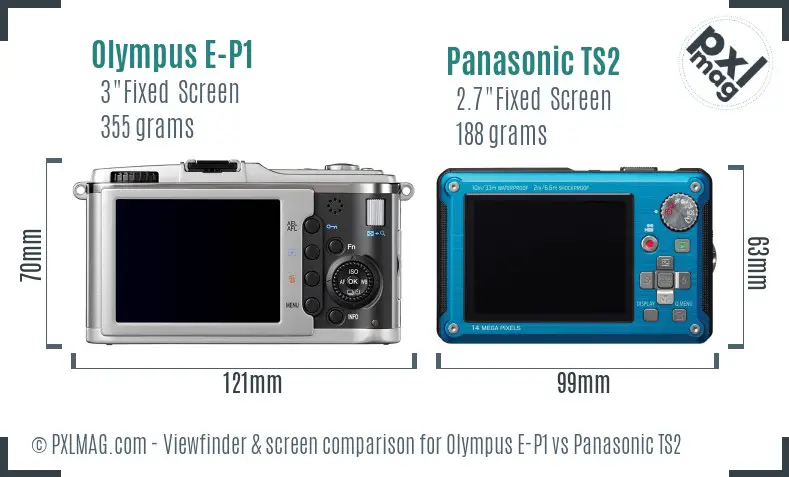 Olympus E-P1 vs Panasonic TS2 Screen and Viewfinder comparison