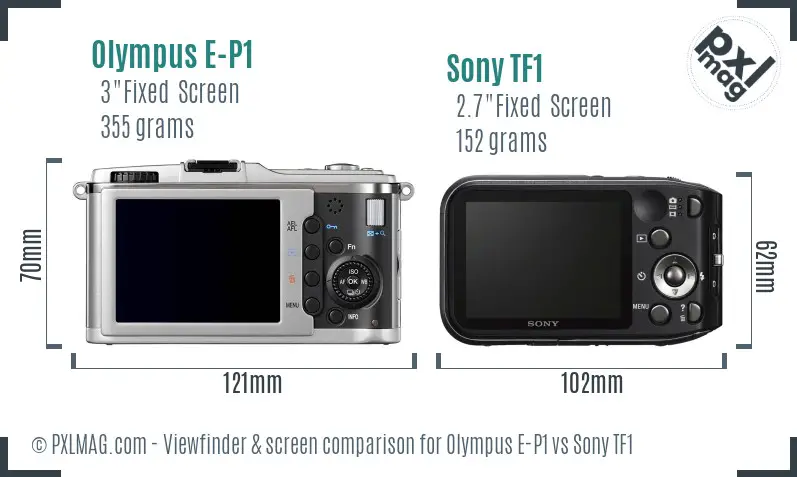 Olympus E-P1 vs Sony TF1 Screen and Viewfinder comparison Olympus E-P1 vs Sony TF1 Screen and Viewfinder comparison