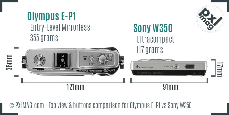 Top view design and control layout comparison