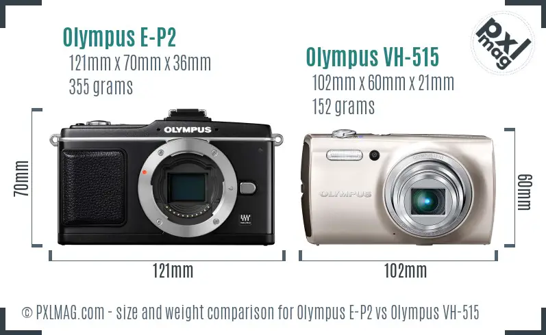 Olympus E-P2 vs Olympus VH-515 size comparison