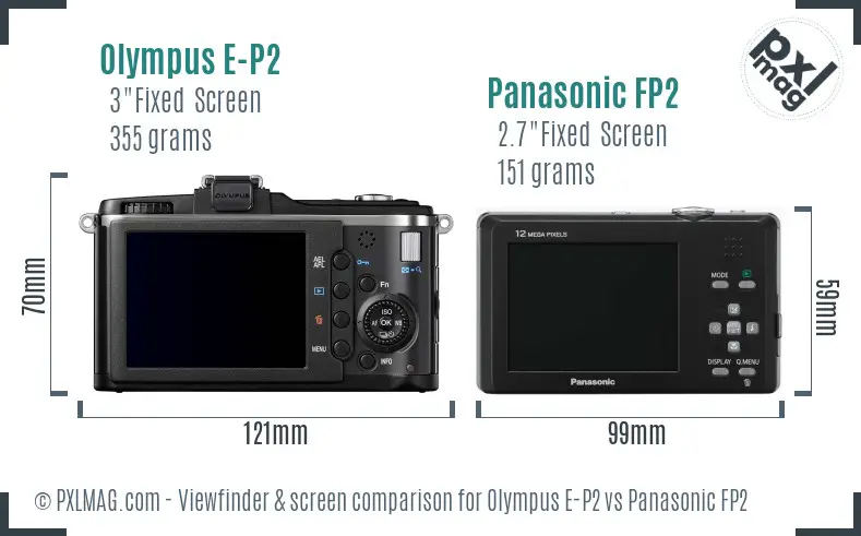 Olympus E-P2 vs Panasonic FP2 Screen and Viewfinder comparison