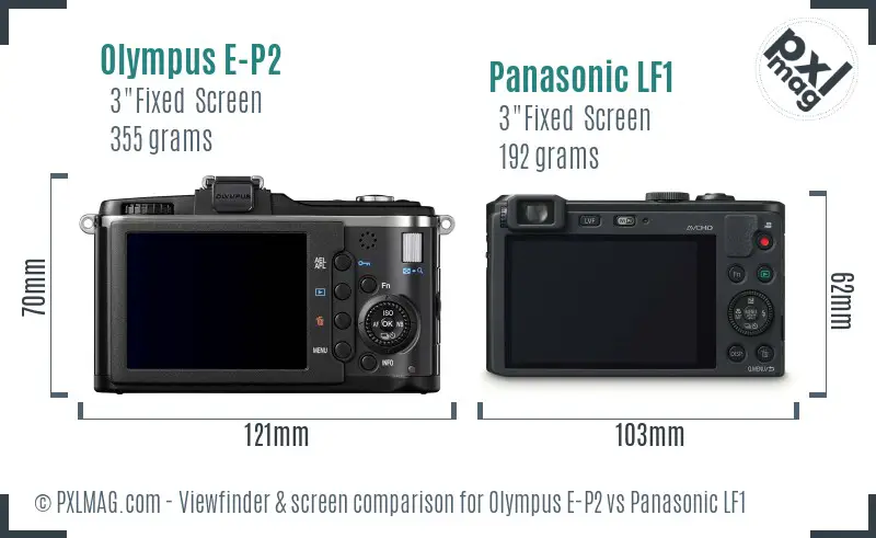 Olympus E-P2 vs Panasonic LF1 Screen and Viewfinder comparison