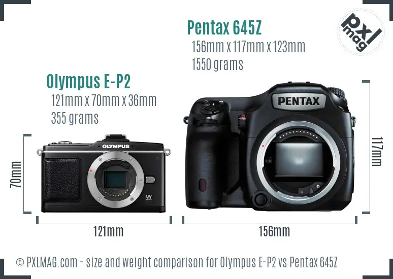 Olympus E-P2 vs Pentax 645Z size comparison