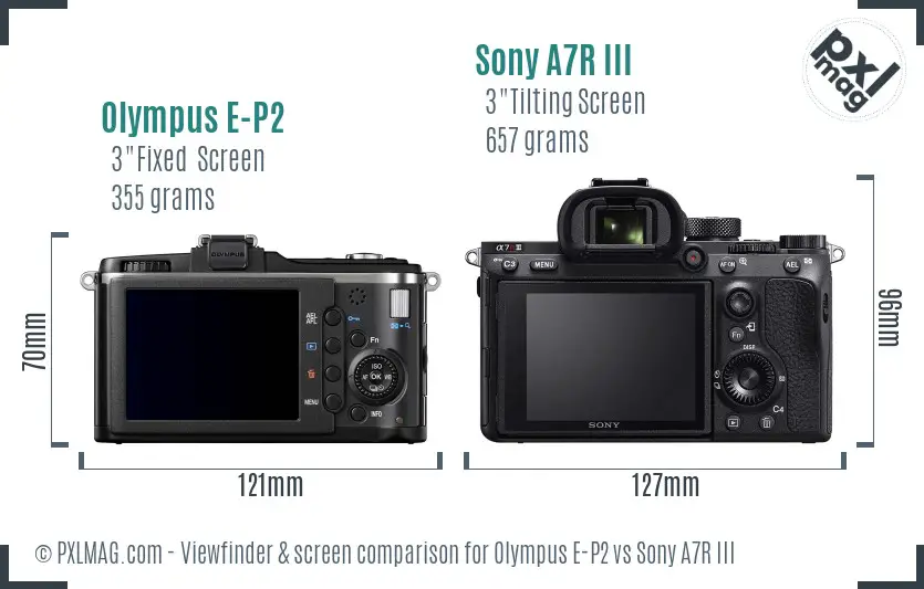 Olympus E-P2 vs Sony A7R III Screen and Viewfinder comparison Olympus E-P2 vs Sony A7R III Screen and Viewfinder comparison