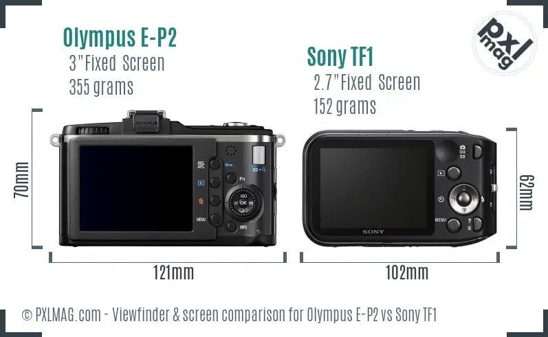 Olympus E-P2 vs Sony TF1 Screen and Viewfinder comparison