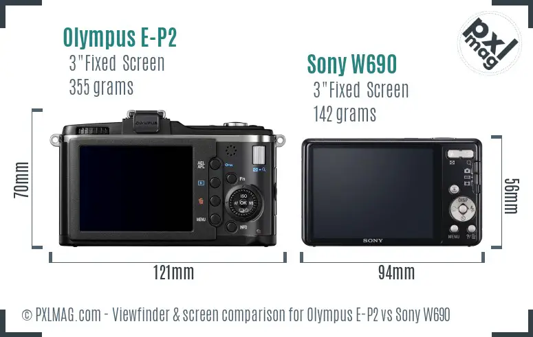 Olympus E-P2 vs Sony W690 Screen and Viewfinder comparison Olympus E-P2 vs Sony W690 Screen and Viewfinder comparison