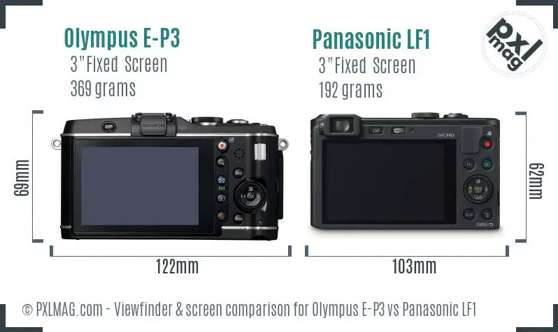 Olympus E-P3 vs Panasonic LF1 Screen and Viewfinder comparison