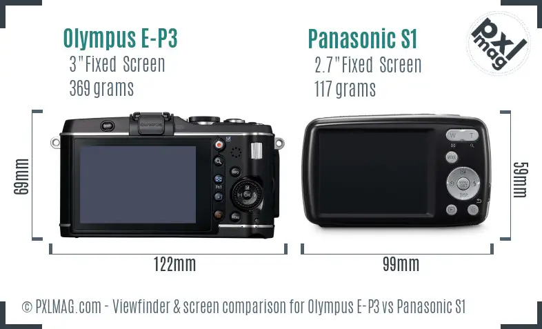 Olympus E-P3 vs Panasonic S1 Screen and Viewfinder comparison