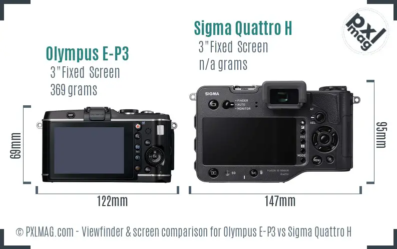 Olympus E-P3 vs Sigma Quattro H Screen and Viewfinder comparison Olympus E-P3 vs Sigma Quattro H Screen and Viewfinder comparison