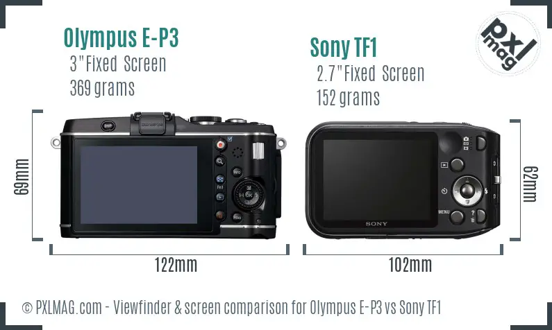 Olympus E-P3 vs Sony TF1 Screen and Viewfinder comparison