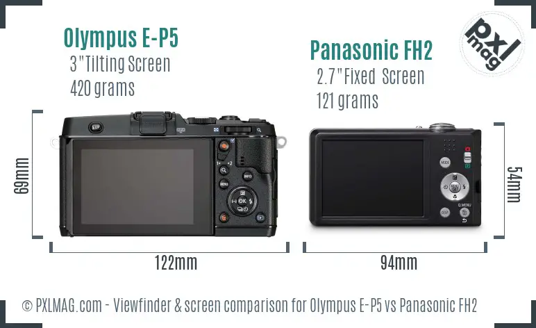Olympus E-P5 vs Panasonic FH2 Screen and Viewfinder comparison