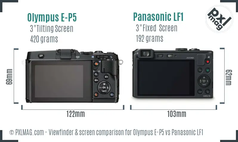 Olympus E-P5 vs Panasonic LF1 Screen and Viewfinder comparison