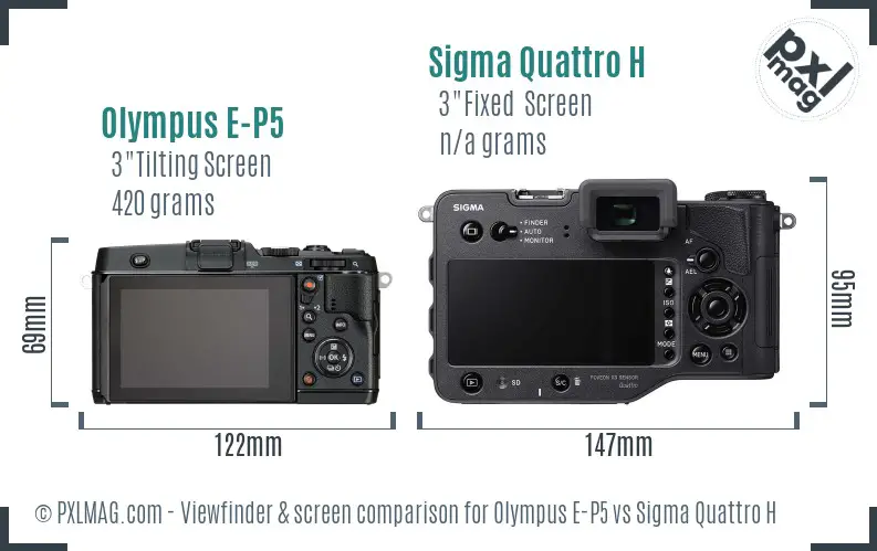 Olympus E-P5 vs Sigma Quattro H Screen and Viewfinder comparison Olympus E-P5 vs Sigma Quattro H Screen and Viewfinder comparison