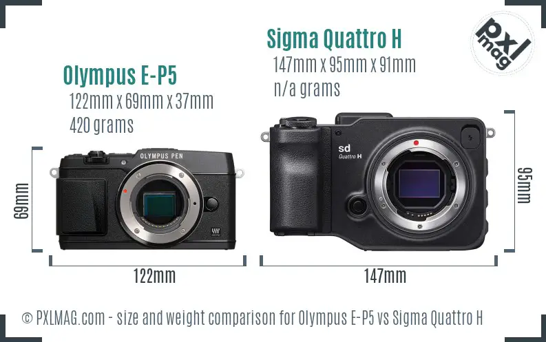 Olympus E-P5 vs Sigma Quattro H size comparison Olympus E-P5 vs Sigma Quattro H size comparison