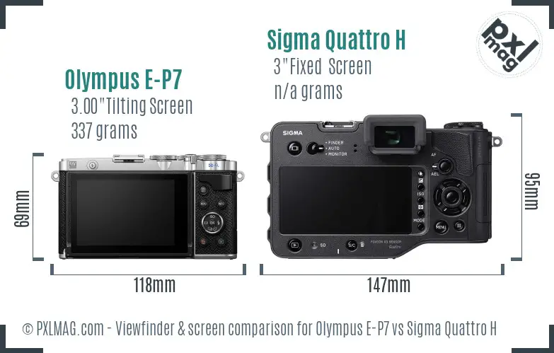 Olympus E-P7 vs Sigma Quattro H Screen and Viewfinder comparison
