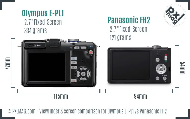 Olympus E-PL1 vs Panasonic FH2 Screen and Viewfinder comparison