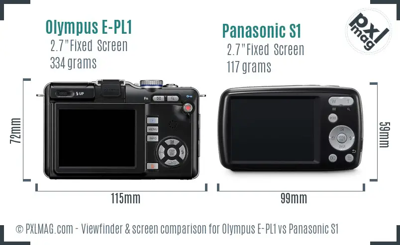 Olympus E-PL1 vs Panasonic S1 Screen and Viewfinder comparison