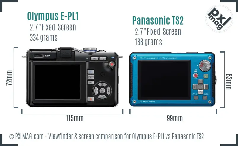 Olympus E-PL1 vs Panasonic TS2 Screen and Viewfinder comparison