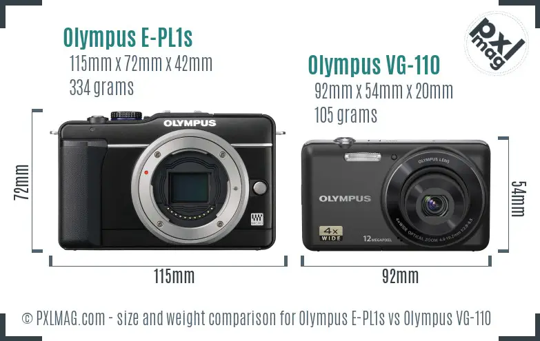 Olympus E-PL1s vs Olympus VG-110 size comparison