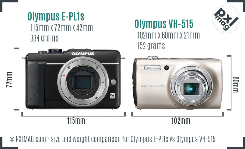 Olympus E-PL1s vs Olympus VH-515 size comparison