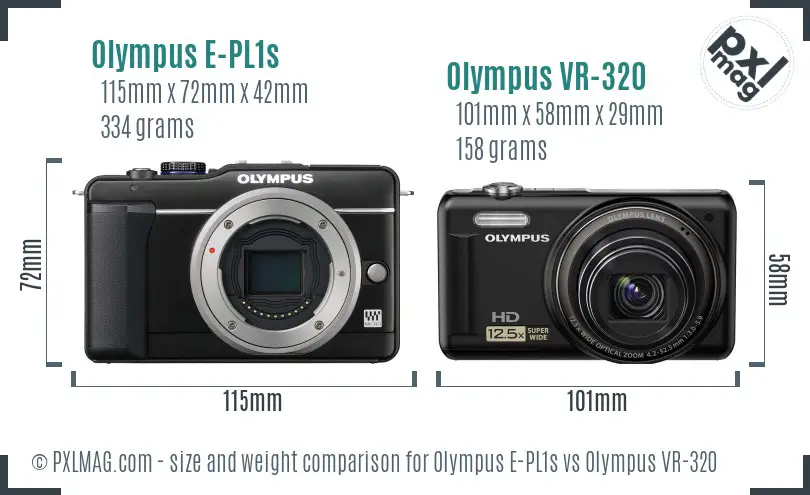 Olympus E-PL1s vs Olympus VR-320 size comparison
